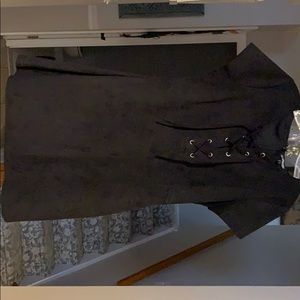 Express Lace Up Suede Black dress